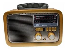 Rádio portátil AD3188 estilo retrô Bluetooth rádio 3 bandas entradas USB TF SD