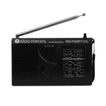 Rádio Portátil AM e FM 7 Faixas Preto Motobras RM-PSMP71AC - Motobrás