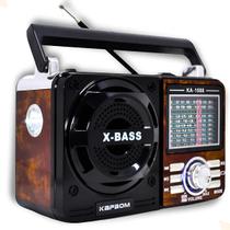 Radio Portátil Am/fm 1088 Usb/sd Recarregável Marrom