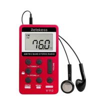 Rádio Portátil AM FM Mini De Bolso Recarregável Com Temporizador De Desligamento E Fone De Ouvido