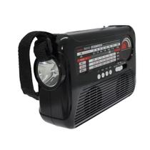 Rádio Portátil AM/FM Recarregável C/ Energia Solar, USB e SD