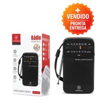 Rádio portátil AM FM receptor de 2 bandas leve prático antena fone alimentação pilhas