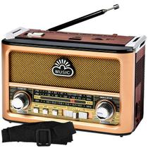 Radio Portatil AM/ FM/ SW Megastar RX087BT 600 Watts P.M.P.O Bivolt - Dourado/ Preto/ Marrom