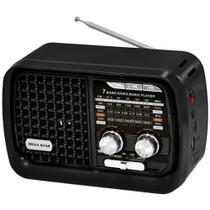 Rádio Portátil AM / FM / SW MegaStar RX1906BT 800 watts P.M.P.O com Bluetooth Bivolt - Preto