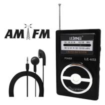 Rádio Portátil Analógico Am/fm Fone De Ouvido Futebol LE652 Rádio Portátil Analógico Am/fm Fone De Ouvido Futebol LE652