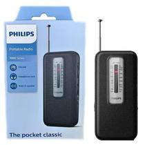 Rádio Portátil Analógico de Bolso Walkman FM/MW Philips R1506 Pilhas AAA Preto