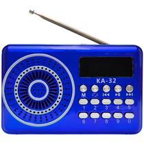Rádio Portátil Analógico Fm/pendrive/sd Card/recarregável Azul