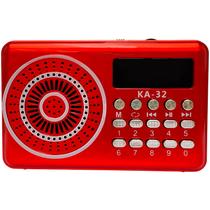 Rádio Portátil Analógico Fm/pendrive/sd Card/recarregável Vermelha