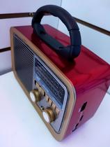 Rádio portátil antigo vintage retrô FM AM SW bateria recarregável USB - Altomex