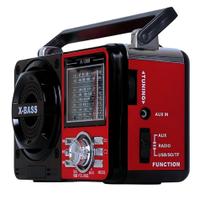 Rádio Portátil Bluetooth Multibanda X-BASS USB SD TF 9 Faixas FM AM SW Som Potente e Nítido Rádio Portátil Bluetooth Multibanda X-BASS USB SD TF 9 Faixas FM AM SW Som Potente e Nítido