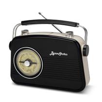 Rádio Portátil ByronStatics Black AM FM Vintage/Retro