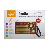 Rádio Portátil Com Relógio e Lanterna 3W Altomex Rádio A1707 - Lehmox