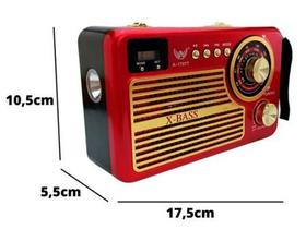 Rádio Portátil Com Relógio e Lanterna 3W Altomex Rádio A1707
