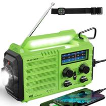 Rádio Portátil de Emergência ROCAM - 18500mAh, Manivela e Solar, NOAA Weather