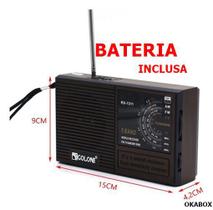 Rádio Portátil De Mão Com Saída De Fone Am/fm/sw1/sw2 + Bateria 1.5V - OKABOX