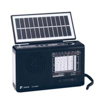 Rádio Portátil F-Sound Solar 8 Faixas, AM/FM + 6SW, USB e Bluetooth - FS1587BT Preto