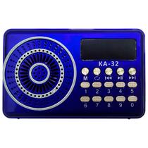 Radio Portatil Fm Bluetooth Usb Micro Sd Aux Azul Com Painel Digital Fácil de Sincronizar as Estações
