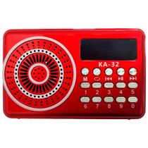 Radio Portatil Fm Bluetooth Usb Micro Sd Aux Vermelho Painel