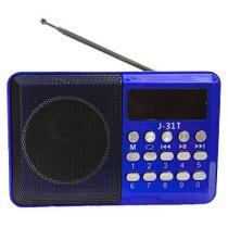 Rádio Portátil Fm Bluetooth Usb Sd Recarregável Altomex J-31T Azul - KBC