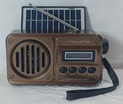 Rádio Portátil FM USB com Painel Solar - TOMATE MTJ-2011 Rádio Portátil FM USB com Painel Solar - TOMATE MTJ-2011
