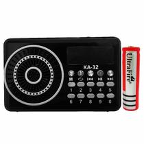 Rádio Portátil Fm Usb Pendrive Cartão Bluetooth Pilha Bateria Recarregável 18650 3.7V 6800 Mah