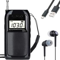 Rádio Portátil HanRongda HRD-605 FM AM Ondas Curtas com Alto-Falante