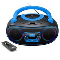 Rádio portátil Leitor de CD Boombox Bluetooth Rádio FM azul
