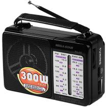 Rádio Portátil MegaStar RA38 300 watts P.M.P.O - Preto
