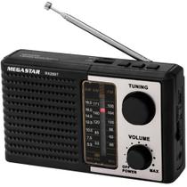 Rádio Portátil MegaStar RX28BT com SD / USB / Bluetooth - Preto / Prata