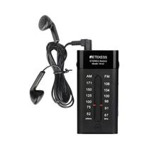 Rádio Portátil Mini Pocket FM AM Estéreo Com Fone De Ouvido Para Caminhada, Corrida E Academia