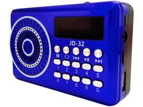 Radio Portátil Pequeno Fm Usb Sd Mp3 Recarregável - Azul