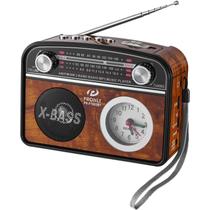 Rádio Portátil PRONLY PR-F-1002BT com Bluetooth, Relógio e Lanterna
