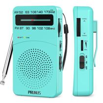 Rádio portátil PRUNUS J-166 AM FM com luz de sintonia