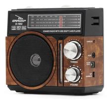 Radio Portátil Recarregável Am/Fm/Usb/Sd Mp3 Grasep D-1602