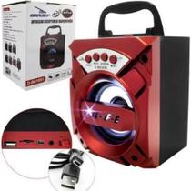 Rádio Portátil Recarregável FM / Bluetooth/ USB - Grasep D-BH1051 Vermelho