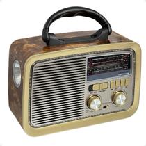 Rádio Portátil Retrô Am Fm A Pilha Energia Usb Recarregável Bluetooth