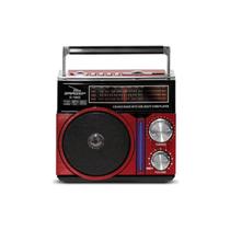 Radio portatil retro vintage am-fm grasep d-1602 vermelho