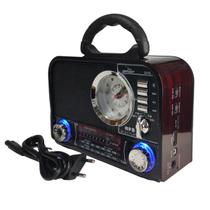 Radio Portatil Retro Vintage Antigo Bluetooth Usb Pendrive Bateria Recarregavel Cabo Direto Energia - Grasep