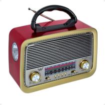 Rádio Portátil Retrô Vintage Bluetooth Am Fm Recarregável Bivolt