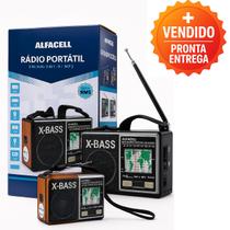 Rádio Portátil Retrô X-Bass Graves Potentes USB Cartão MP3 FM AM SW Antena Telescópica Qualidade