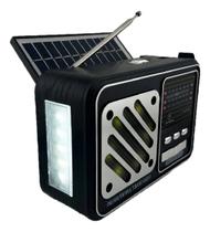 Rádio Portátil Solar com Bluetooth, Lanterna e Rádio FM