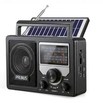 Rádio PRUNUS J-81 AM/FM com Bluetooth, energia solar e recarregável via USB-C