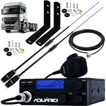 Rádio Px 40 Canais 2 Antenas Argentina Black Cabo 5,5m Suporte Dianteiro Mb Axor
