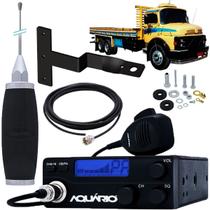 Radio Px 40 Canais Antena Inox 2,70m Cabo 5,5m Parafusos Anti-Furto Lado Carona Mercedes Benz Cara Preta
