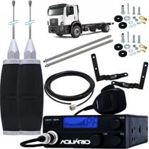 Rádio Px 40 Canais Antena Maria Mole Inox 2,70 metros Cabo 5,5m Alongador 40cm Suporte Volkswagen Constellation