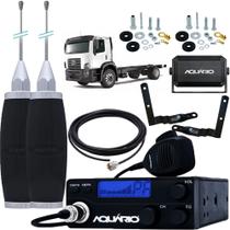 Rádio Px 40 Canais RP-05 Antena Inox 2,70m Cabo 5,5m Caixa Som Suporte Dianteiro VW Constellation