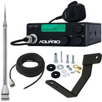 Radio PX 40 Canais Rp-40 Antena Marinox 2,70 metros Alongador 60cm Pl-2003 Cabo 5,5 metros Suporte Novo Volvo FH Parafusos Anti Furto