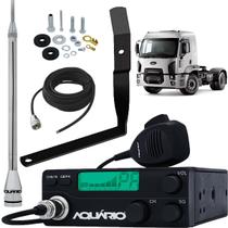 Rádio Px 40 Canais Rp-40 Antena Px Alongador 60cm Marinox 2,70 Metros Cabo 5,5 Metros Suporte Dianteiro Ford Cargo Lado Motorista
