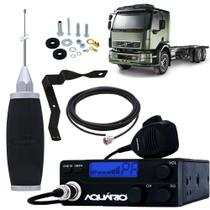 Rádio Px 40 Canais Rp-40 Antena PX Inox 2,7m Cabo 5,5m Parafusos Anti-Furto Suporte Volvo Vm Lado Motorista Parafusos