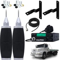 Radio PX 40 Canais Rp40 + 2 Antena Marinox 2,70Mts B2003p + 2 Suportes Mercedes Benz Bicudo + 2 Kits Parafusos Anti-Furto + 1 Cabo Coaxial 5,5 metros